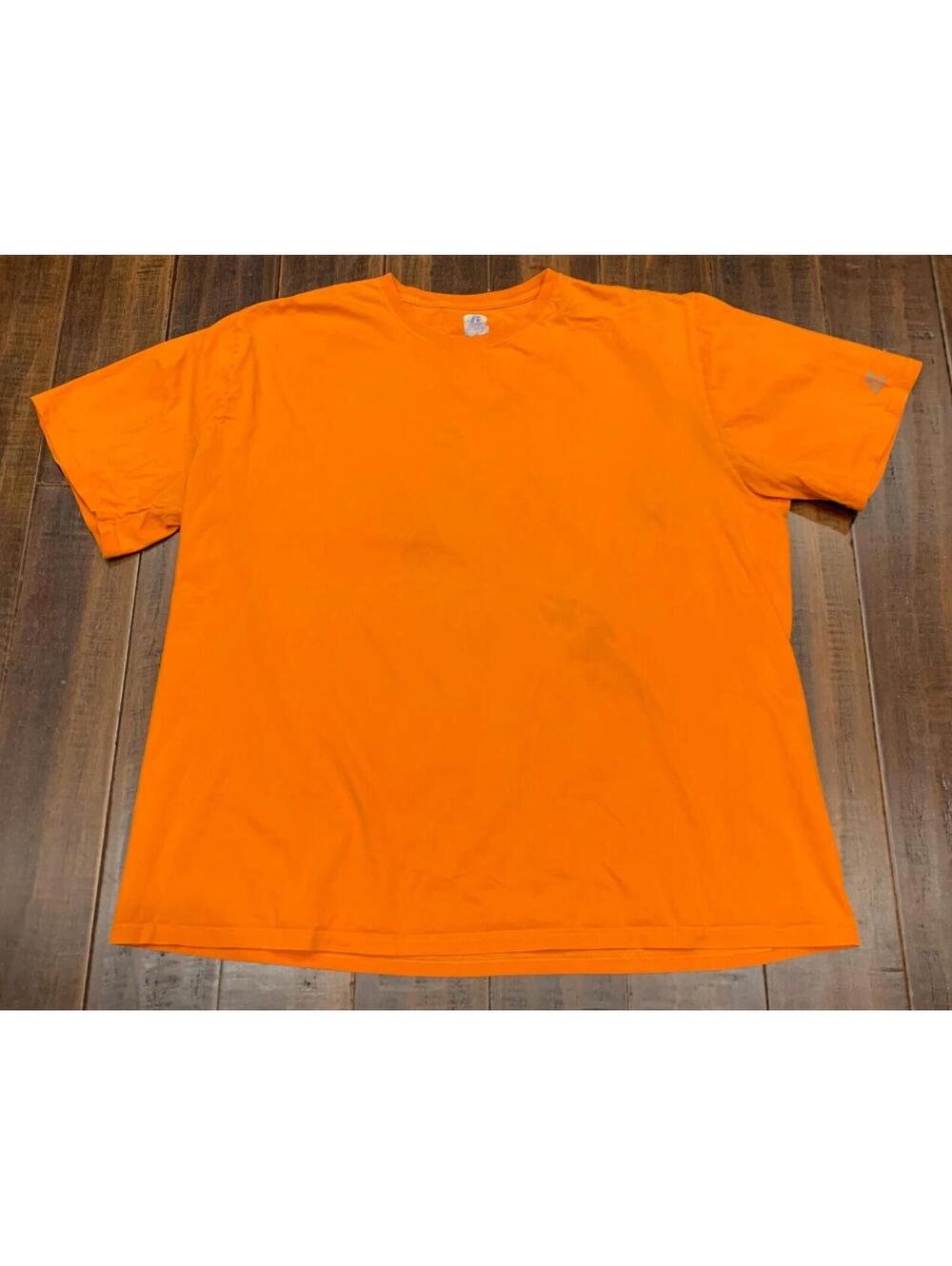 Men's Russell brand 3XL Orange 100% Cotton T-Shirt